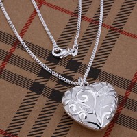 colgante corazón plata de ley 925mm y cadena 