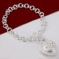 pulsera corazón plata ley 925mm