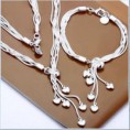 colgante y pulsera corazones plata ley 925mm